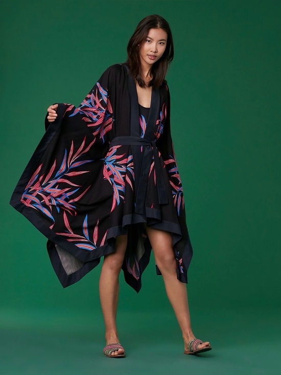 Diane Von Furstenberg Other - DVF West Silk Wrap Shawl Beach Cover Up Kimono